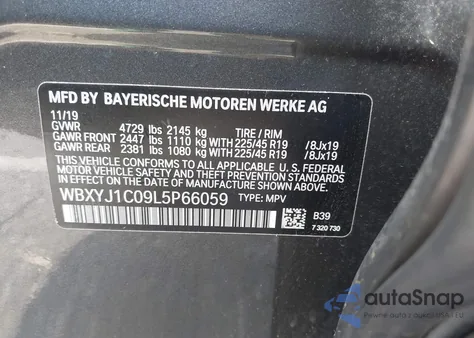 2020 BMW X2 xDrive28I from USA, damaged, VIN WBXYJ1C09L5P66059